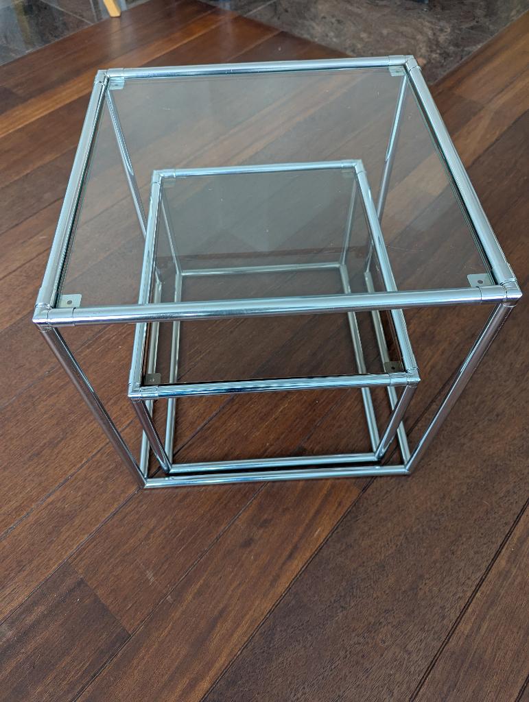 Poul Cadovius bijzettafeltjes, Moins de 55 cm, Comme neuf, Verre, Enlèvement