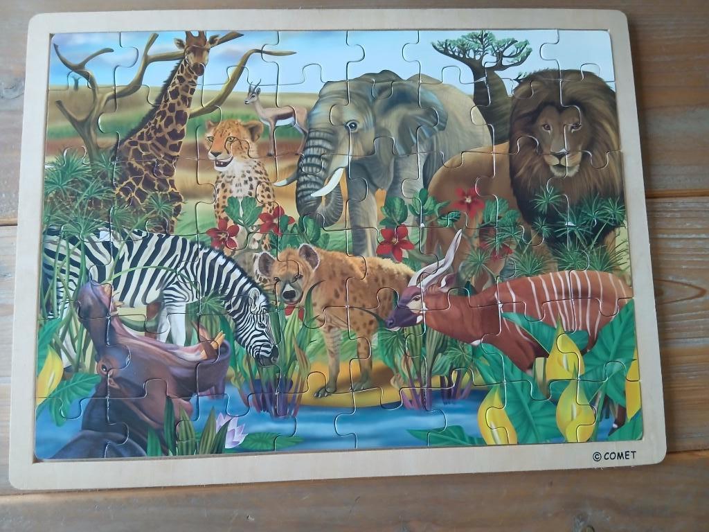 Puzzel wilde dieren - 48 st., 4 à 6 ans, Enlèvement ou Envoi, Utilisé, 10 à 50 pièces