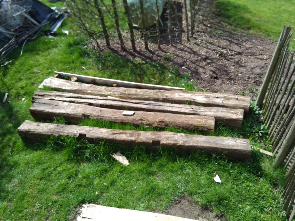 oude eiken balken, Ophalen, Gebruikt, Balken