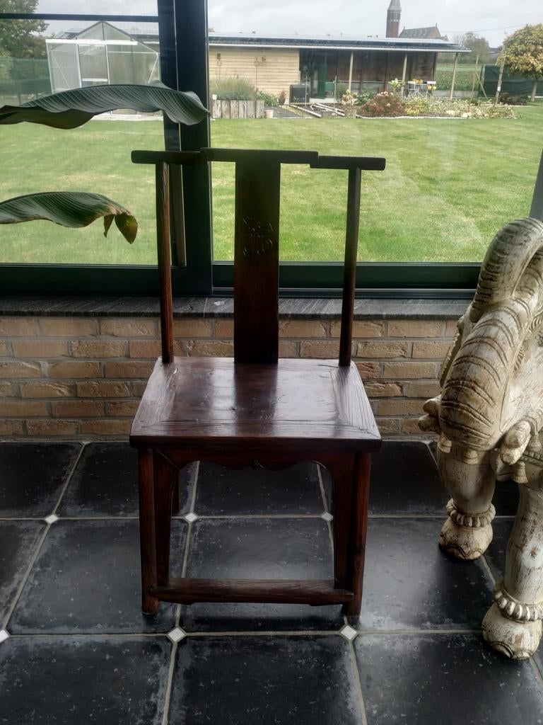 Asiatique Asie chaise bois d'époque chinoise (?) Antiquité, Enlèvement ou Envoi