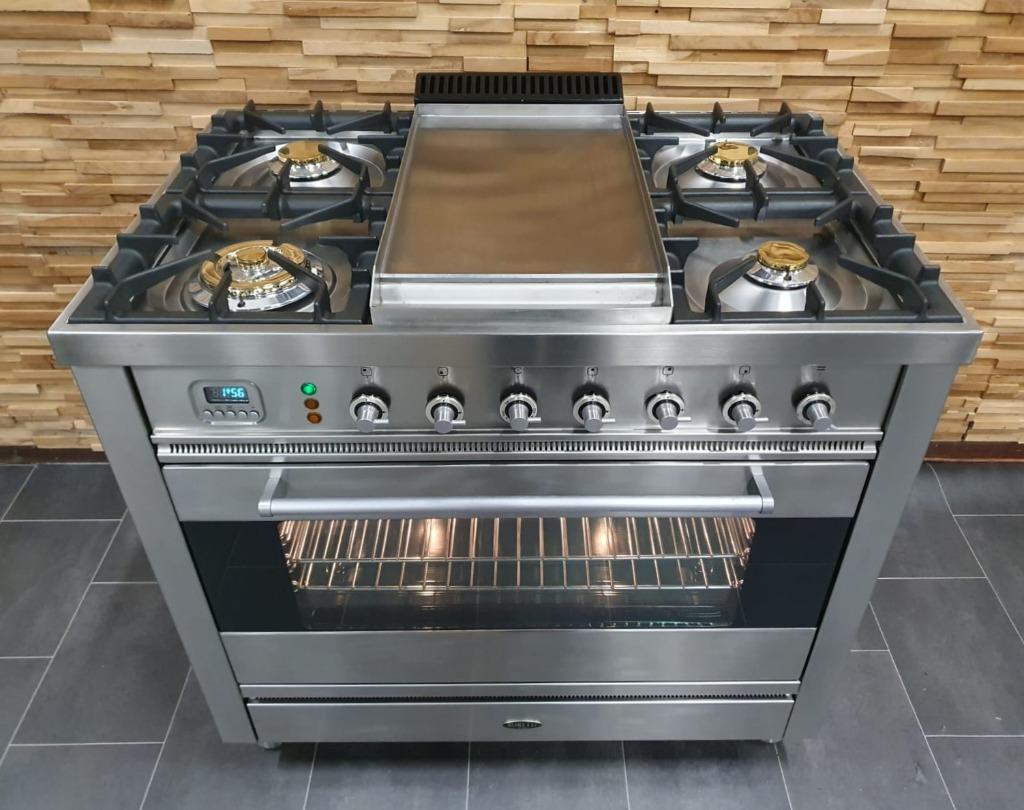 🔥Luxe Boretti Fornuis 90cm RVS 1 elektrische oven Frytop, Elektronische apparatuur, Fornuizen, 60 cm of meer, Ophalen of Verzenden