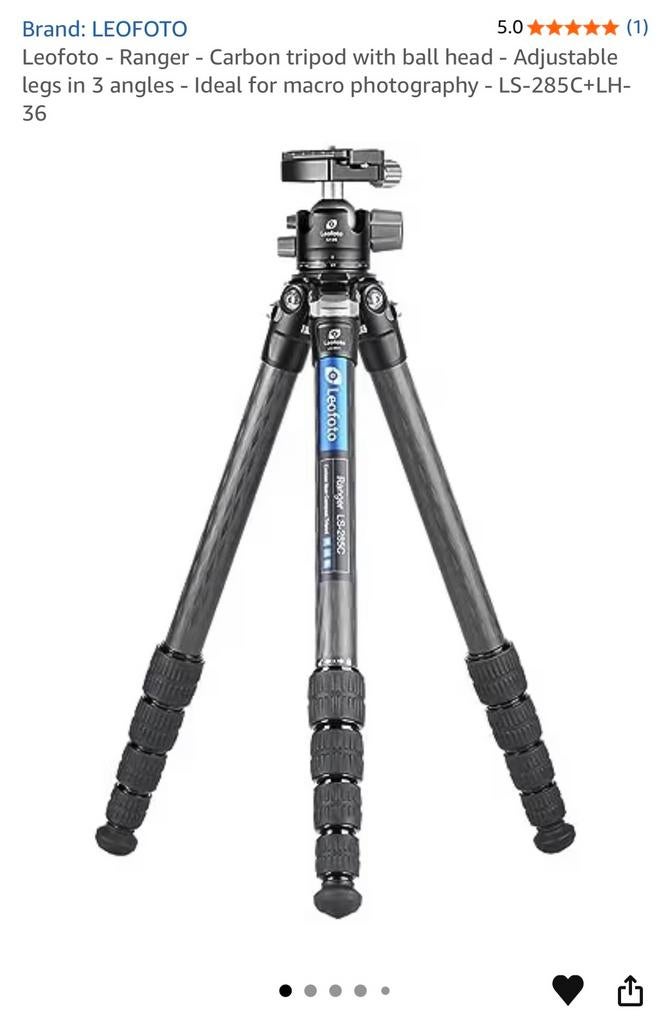 Nieuw Leofoto LS-285C+LH-36 fotostatief, Audio, Tv en Foto, Fotografie | Statieven en Balhoofden, Zo goed als nieuw, 175 cm of meer