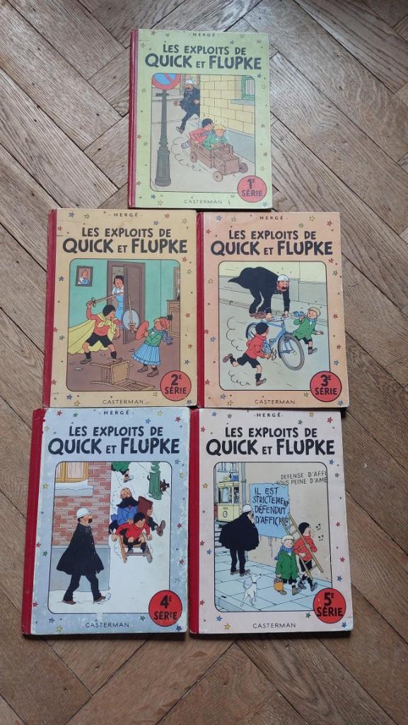 5 livres de Quick et Flupke de 1949, Plusieurs BD, Enlèvement, Utilisé, Hergé.