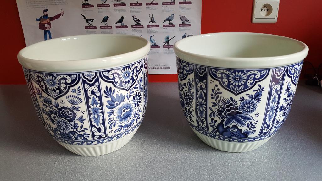 2 Cache-pot "Sphynx_Delft made by BOSCH-Belgium", Antiquités & Art, Antiquités | Verre & Cristal, Enlèvement