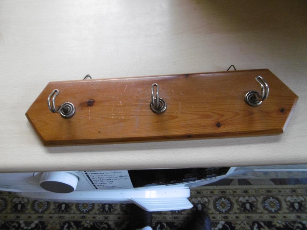 porte-manteau ancien en pin, 3 crochets, Crochets muraux, Enlèvement ou Envoi, Moins de 100 cm, Comme neuf