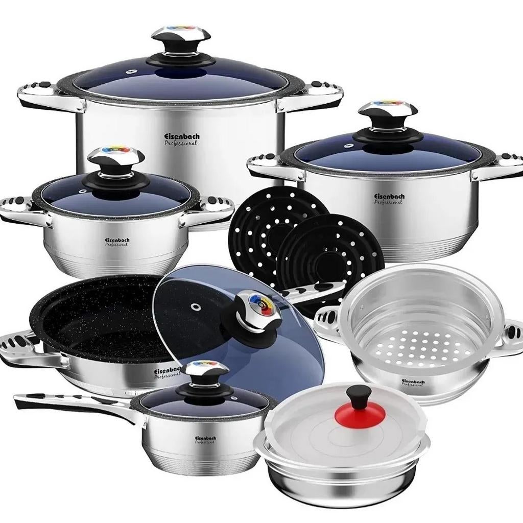 Nieuwe setjes 16 delige pannenset, Huis en Inrichting, Keuken | Potten en Pannen, Nieuw, Pannenset, Ophalen of Verzenden