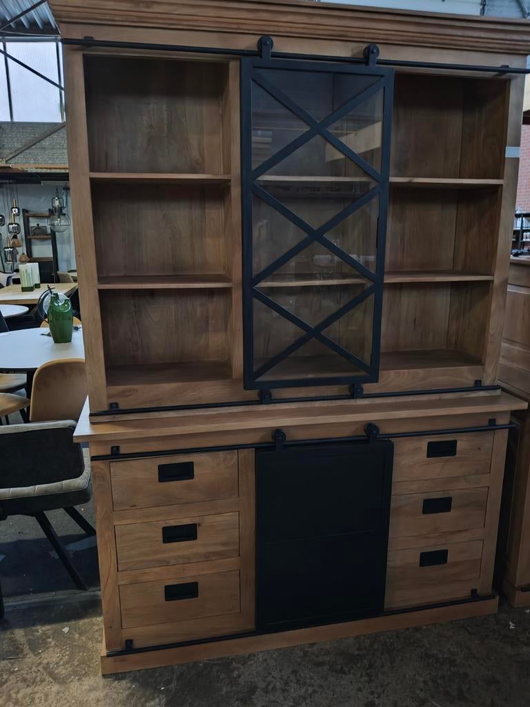 Buffetkast mangohout (outlet), Ophalen, Met deur(en), 200 cm of meer, 150 tot 200 cm