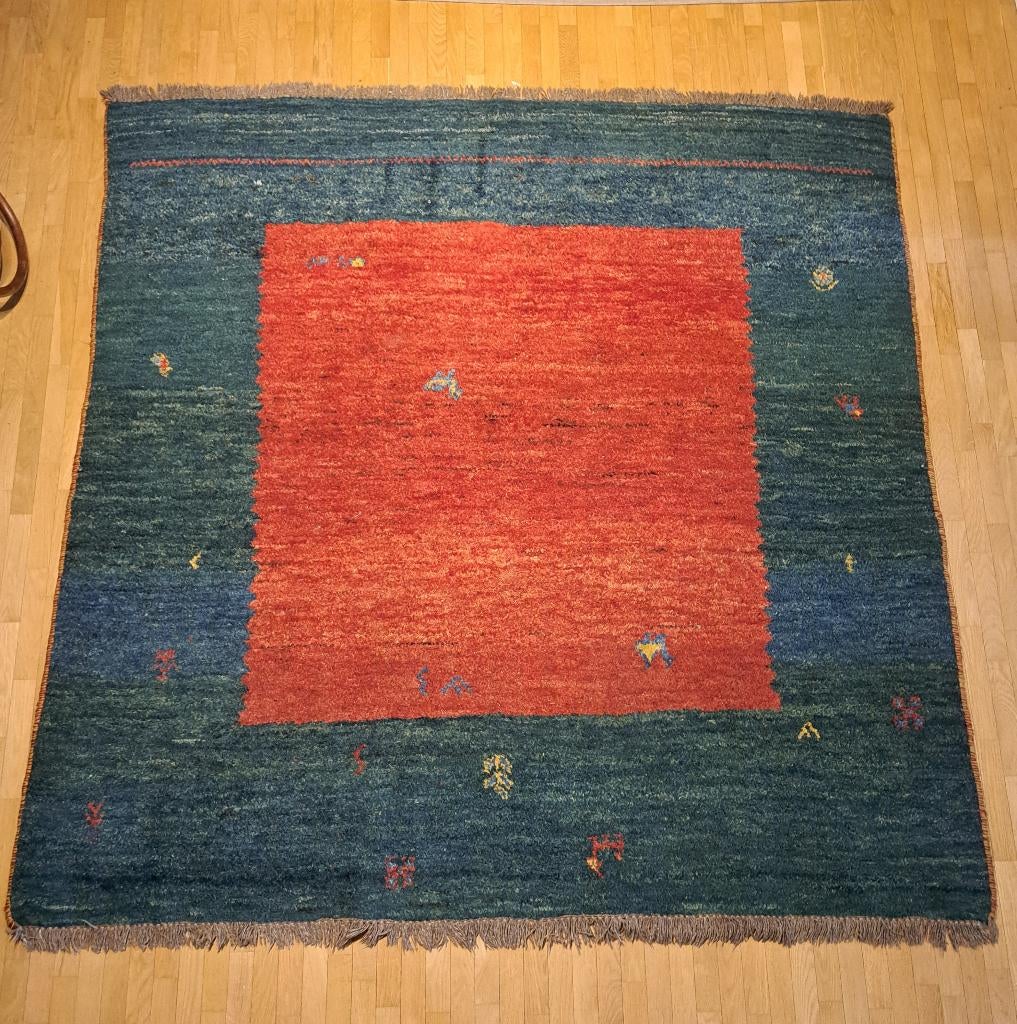 Tapis persan Gabbeh laine 209x205, 200 cm ou plus, 200 cm ou plus, Carré, Enlèvement