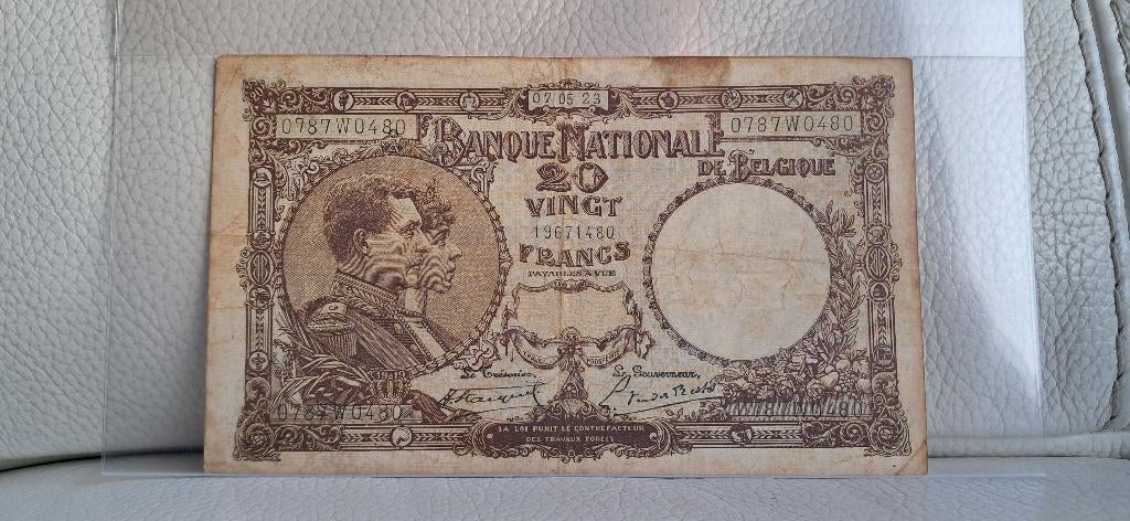 20 frank Nationale reeks - 1923  - Zeldzamer, Ophalen of Verzenden, Los biljet