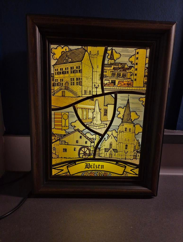 vitrail - caisson lumineux - ville » BILZEN », Enlèvement ou Envoi