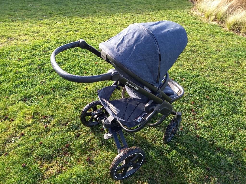 Kinderkoets Maxi Cosi jeansblauw, Kinderen en Baby's, Kinderwagens en Combinaties, Ophalen, Verstelbare duwstang, Zo goed als nieuw