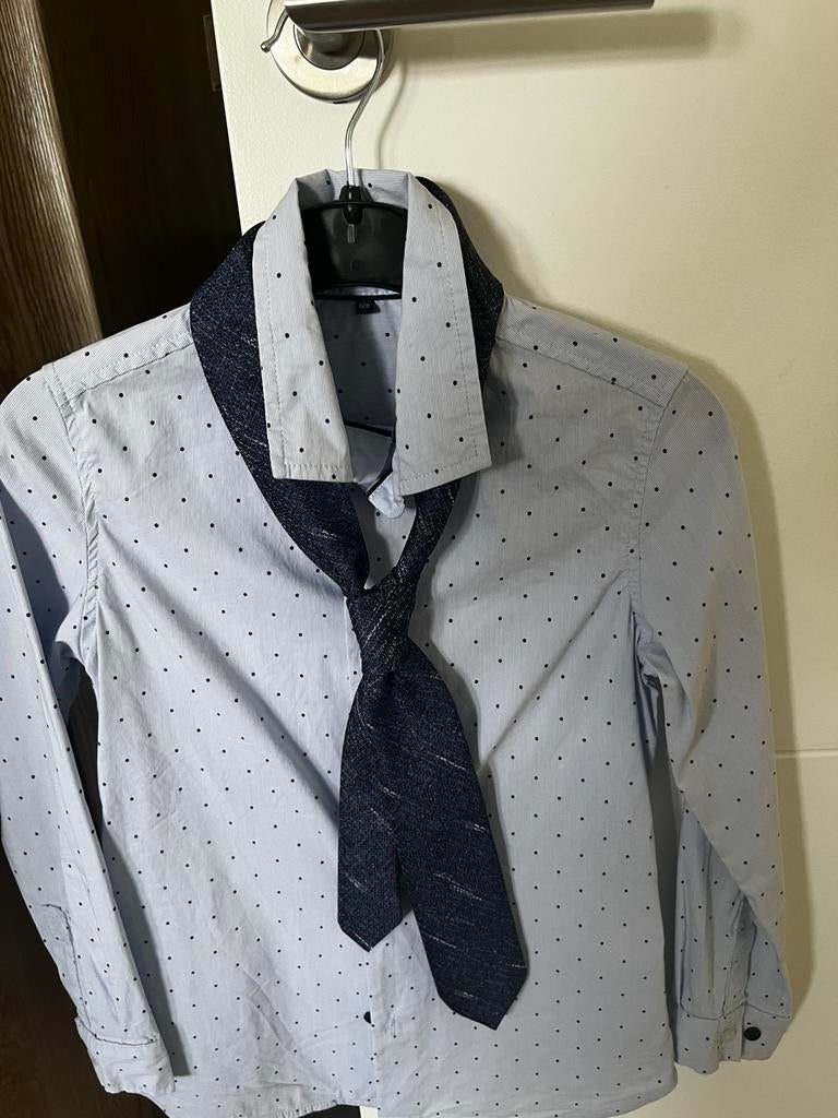 Hemd gymp met das 128, Ophalen, Zo goed als nieuw