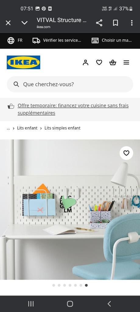 Lit enfant Ikea, Enfants & Bébés, Chambre d'enfant | Lits, Enlèvement, 85 à 100 cm, Lit mezzanine ou Lit superposé, 180 cm ou plus