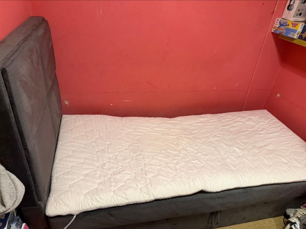 1 persoons boxspring, Ophalen, 90 cm, Eenpersoons, Zo goed als nieuw