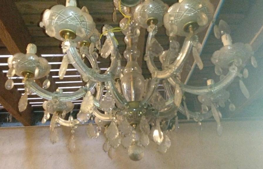 kroonluchter vintage, Huis en Inrichting, Lampen | Kroonluchters, Ophalen, Glas