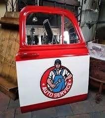 Auto Service spiegel deur retro look, Ophalen of Verzenden, Huis en Inrichting