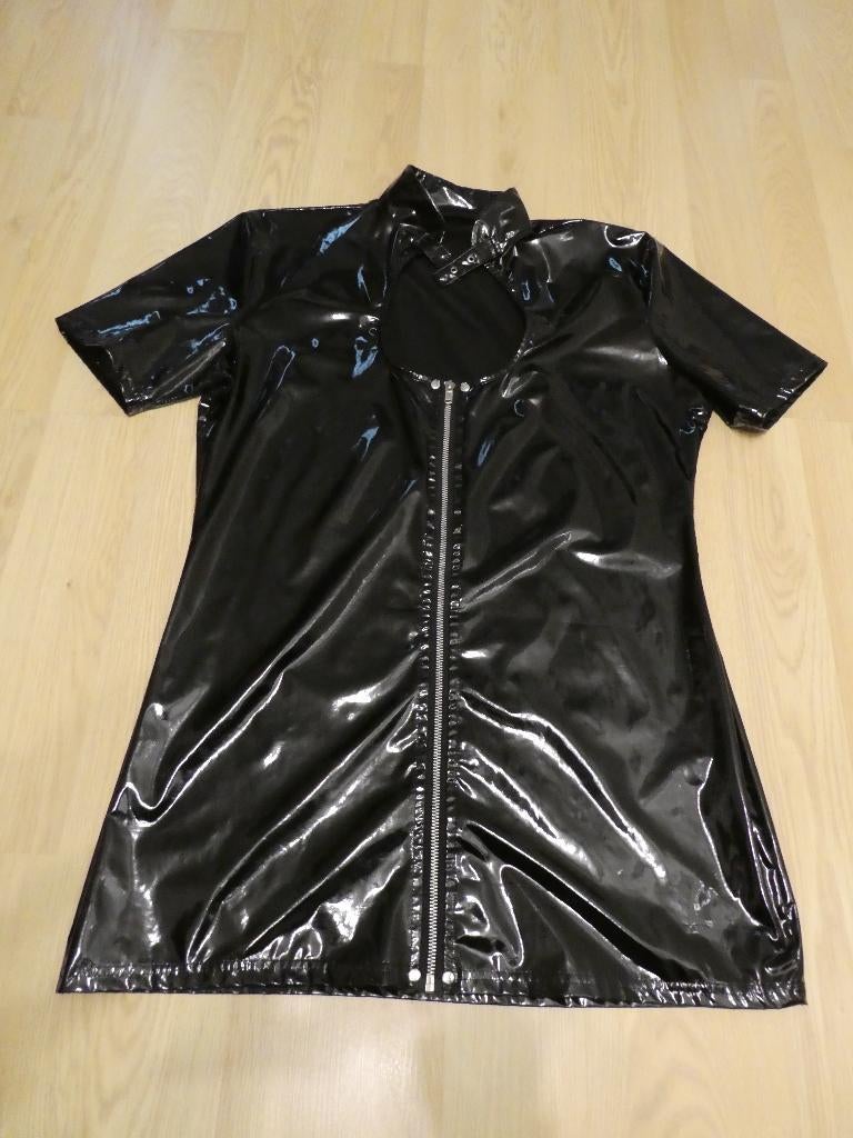 Jurkje Lak PVC Zwart, Kleding | Dames, Ophalen of Verzenden, Nieuw, Zwart