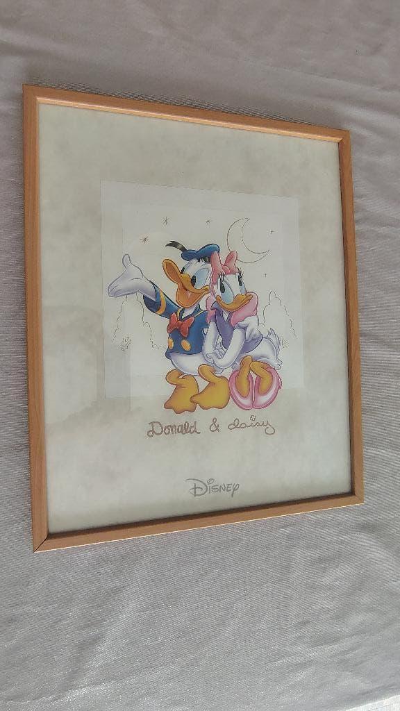 Poster Donald en Daisy Disney, Verzamelen, Ophalen of Verzenden, Donald Duck, Gebruikt, Plaatje of Poster