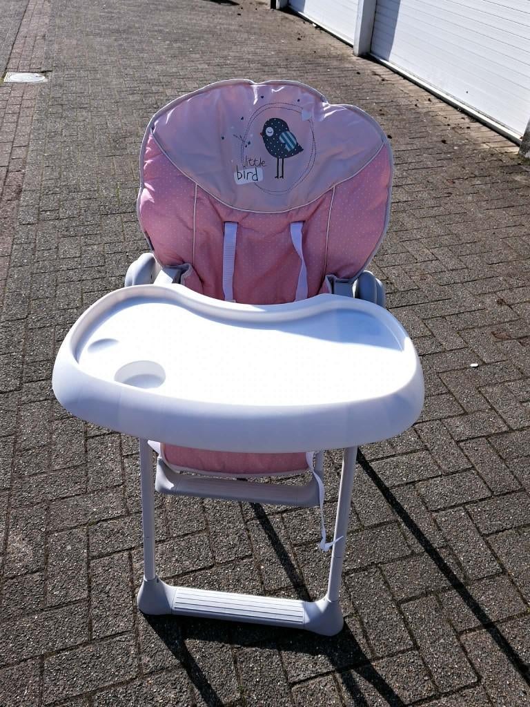 Eetstoel kind Roze, Kinderen en Baby's, Kinderstoelen, Ophalen, Zo goed als nieuw, Meegroeistoel, Gordel(s)
