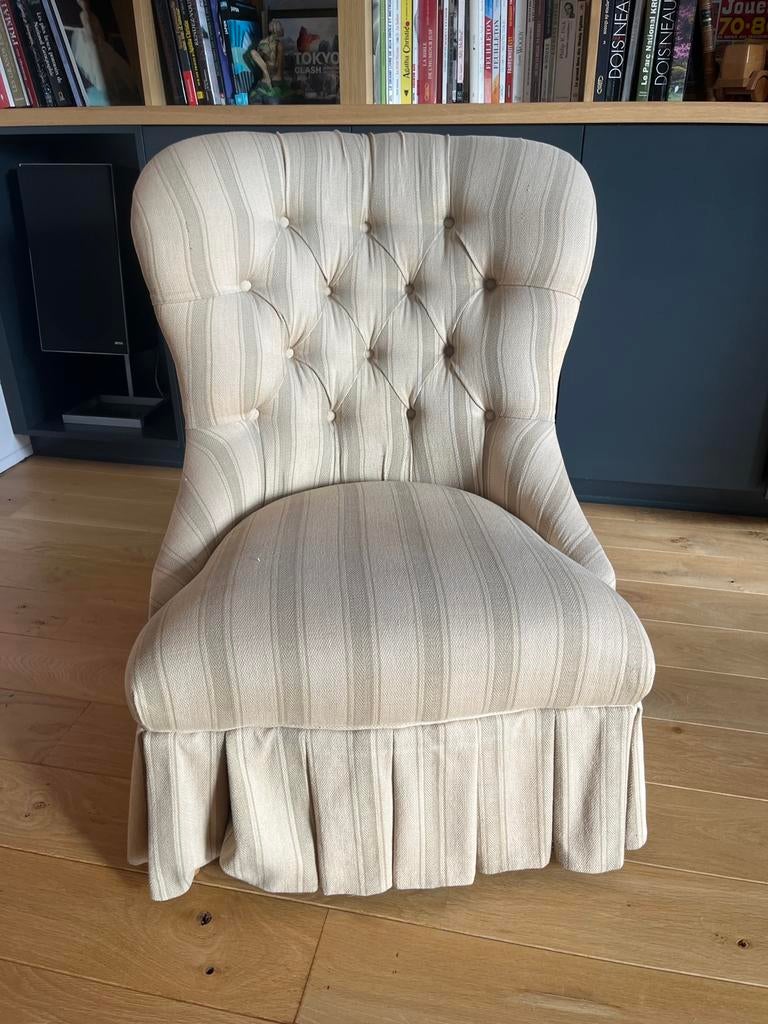 Fauteuil capitonné Laura Ashley, Maison & Meubles, Fauteuils, Moins de 75 cm, Comme neuf, Enlèvement, 50 à 75 cm