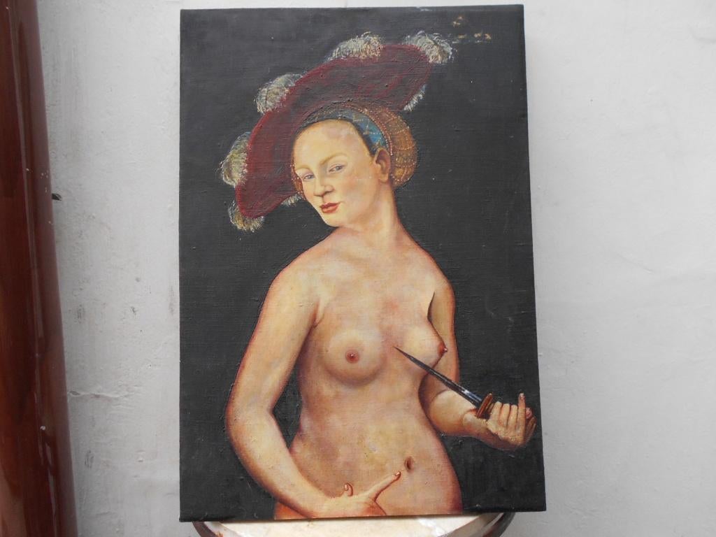 schildery naakte  dame, Ophalen of Verzenden