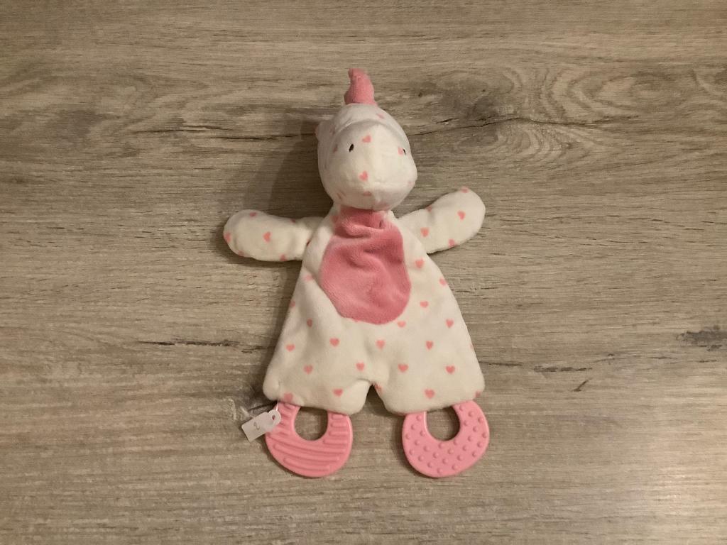 Baby eenhoorn knuffel met bijtringen (25 cm), Ophalen of Verzenden, Zo goed als nieuw, Overige typen