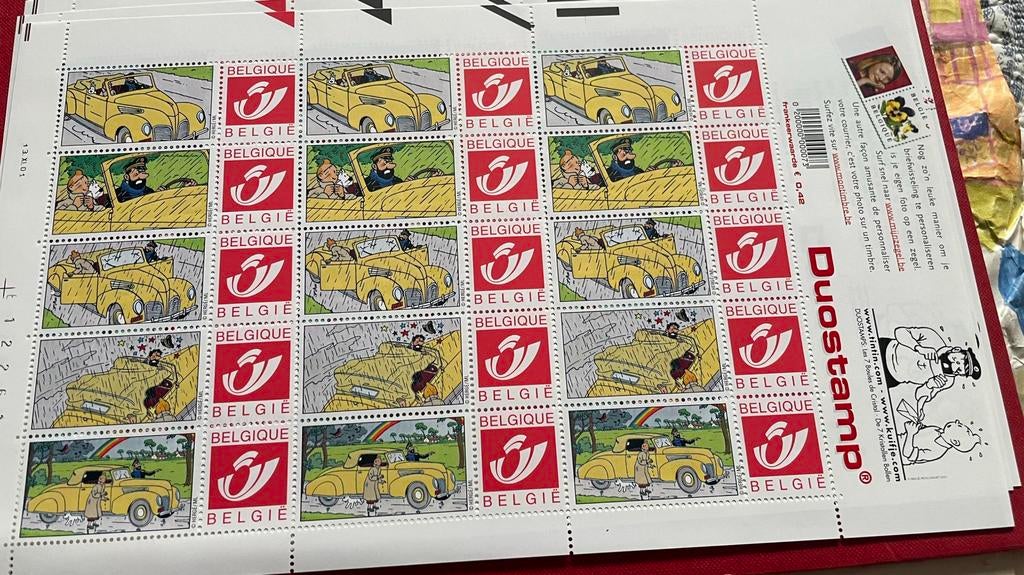 Tintin 3x5 timbres, Enlèvement ou Envoi