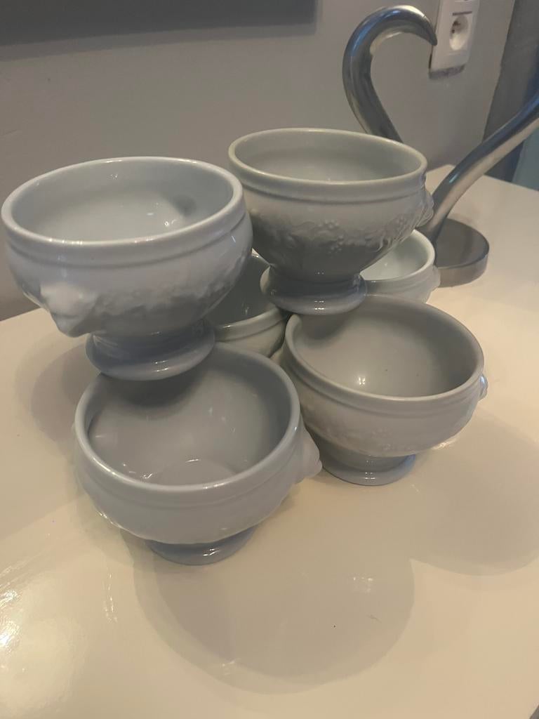 Lot de 6 Bol à soupe en porcelaine Philppe Deshouilières, Antiquités & Art, Enlèvement ou Envoi