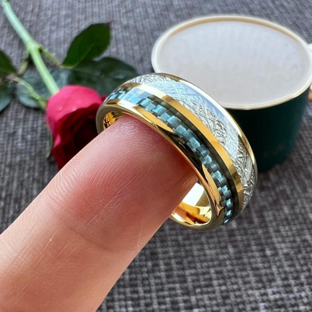 Trouwringen wolfraam 18 karaat goud verguld - Levi, Neuf, Femme ou Homme, Or, Autres matériaux