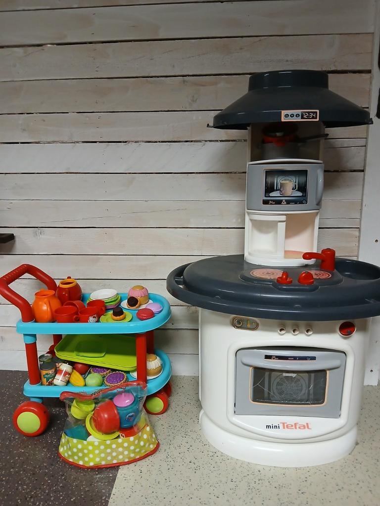 Tefal Kinderkeuken met serveerkarretje, Ophalen, Gebruikt, Kunststof, Speelkeuken