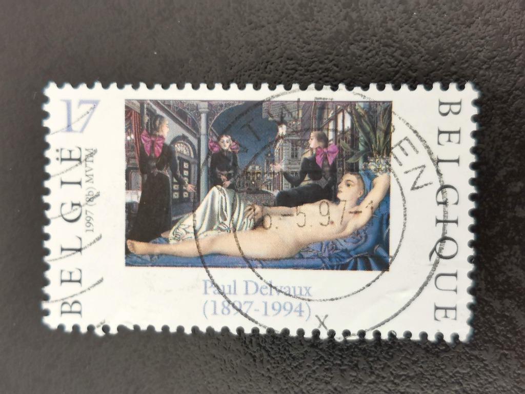 Belgie 1997 - kunst - Paul Delvaux, Ophalen of Verzenden, Gestempeld, Kunst