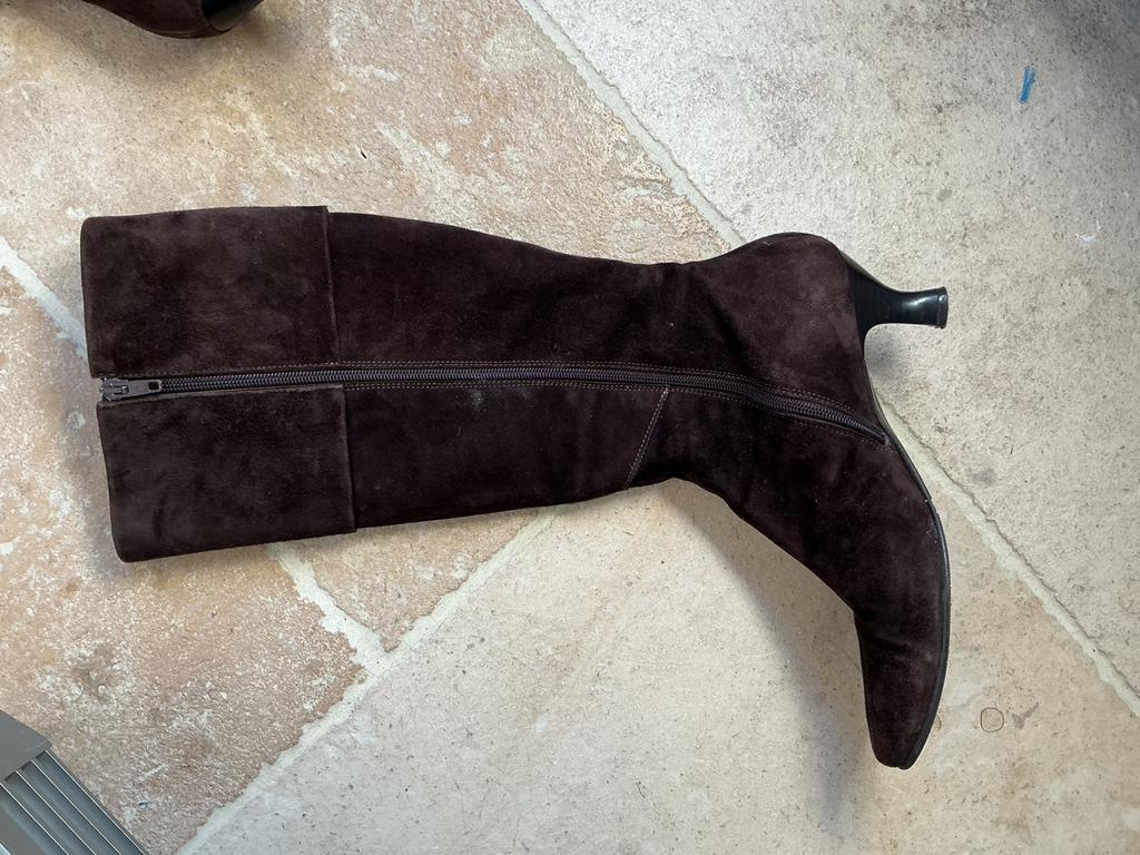 Laarzen van leer van Davos Gomma, maat 40, Hoge laarzen, Bruin, Ophalen of Verzenden, Gedragen