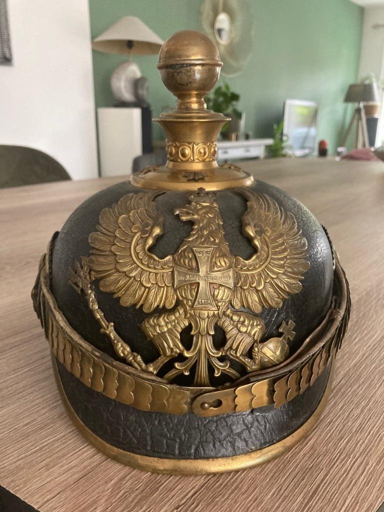 casque à pointe prussien officier ww1, Collections, Enlèvement ou Envoi