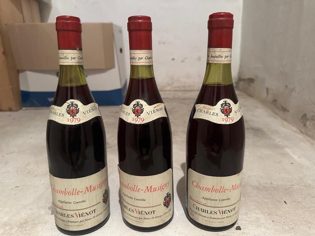 Chambolle Musigny 1979 Charles Viénot - 3 flessen, Collections, Vins, Pleine, Comme neuf, Enlèvement, Vin rouge