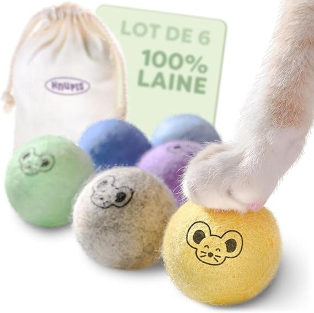 Kattenballen van vilt 6 wollen ballen GRATIS LEVERING, -, Verzenden, -, Nieuw