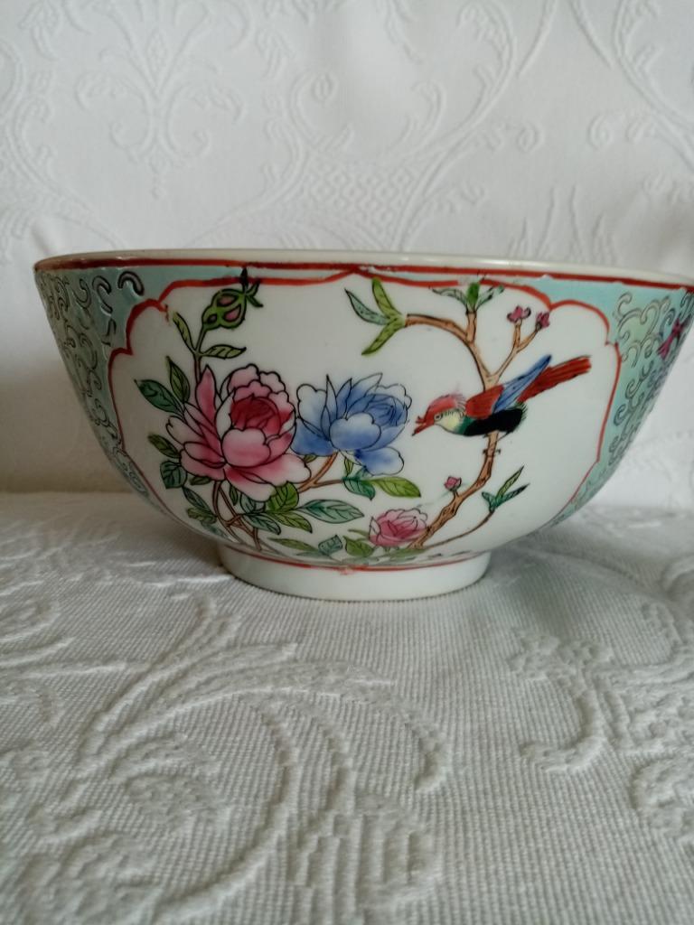 Large saladier bol en porcelaine chinoise 10/23cm 1970s, Antiquités & Art, Enlèvement ou Envoi