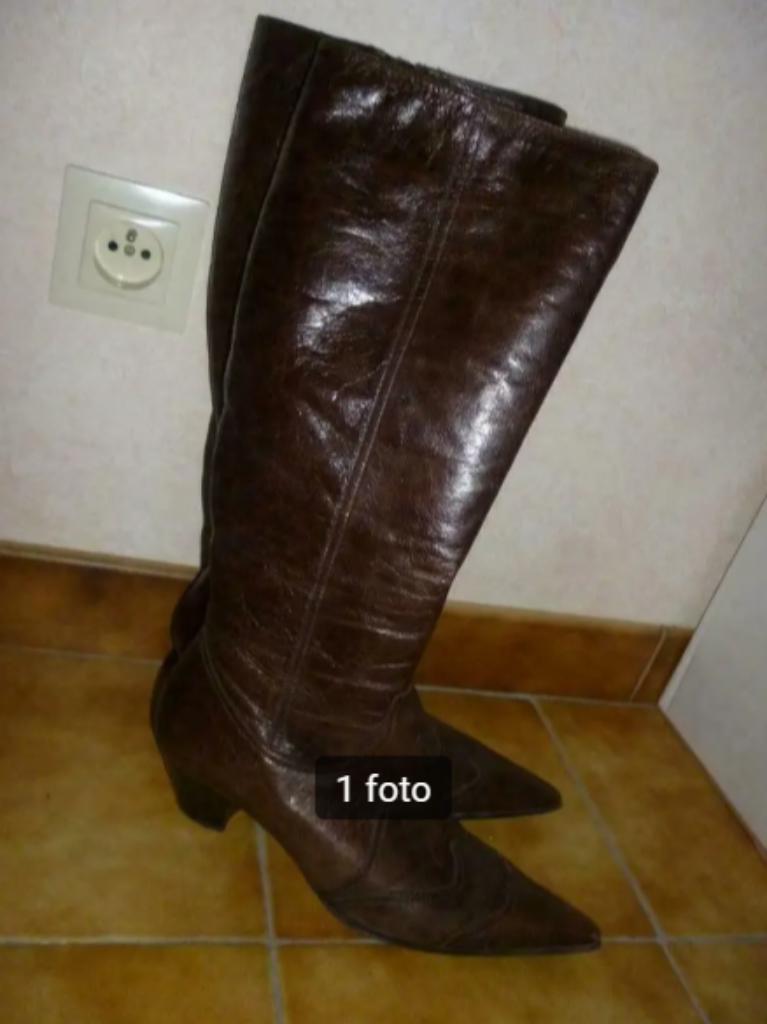lange bruine lederen laarzen (40), Ophalen, Zo goed als nieuw
