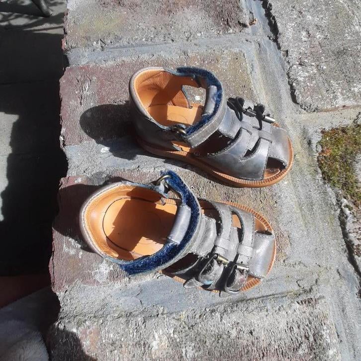 Sandales en cuir POM d'Api P21 bleu/gris, Envoi, POM D'API, Garçon ou Fille