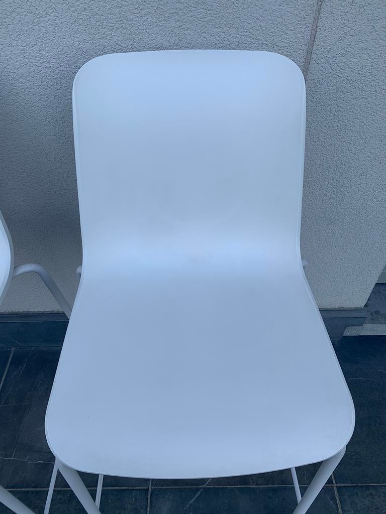 2 Barstoelen (Weba -Paris) wit, Métal, Comme neuf, Deux, Enlèvement