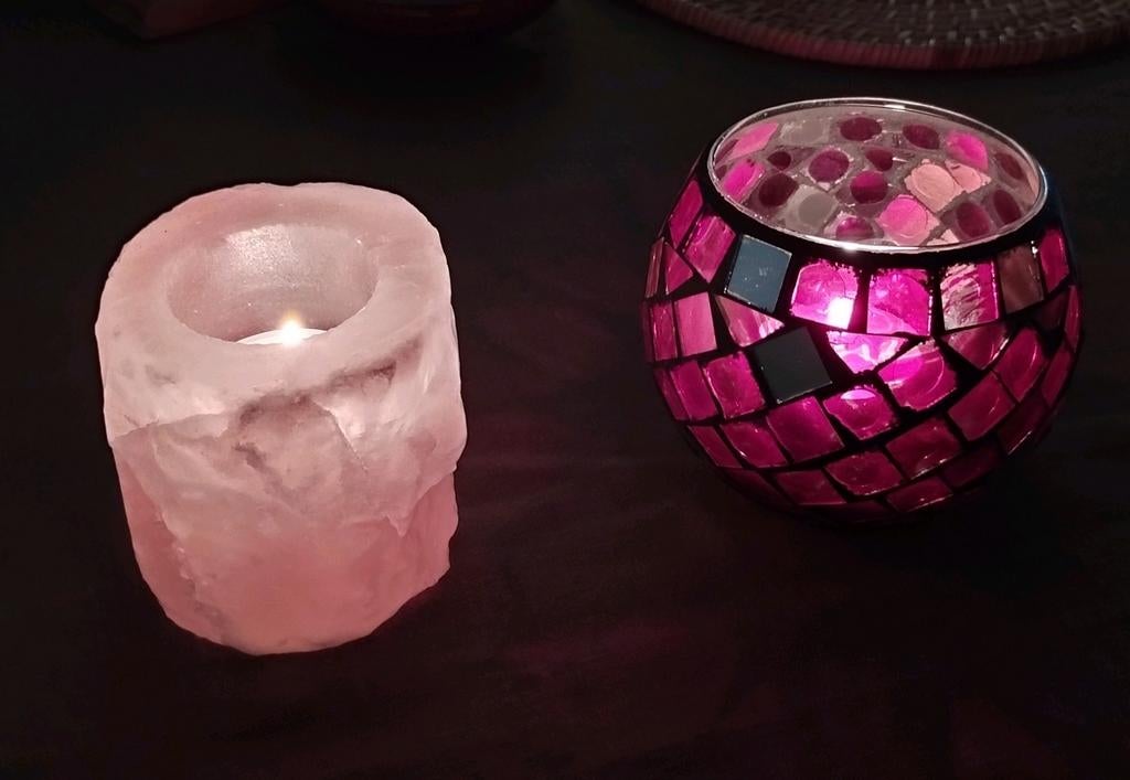 Lot de deux photophores décoratifs, Enlèvement, Rouge, Bougie