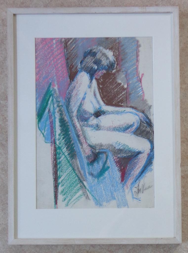 JAN VAN DER VEER/ NAAKTE VROUW / ORGINEEL / 73x53cm / KADER, Enlèvement