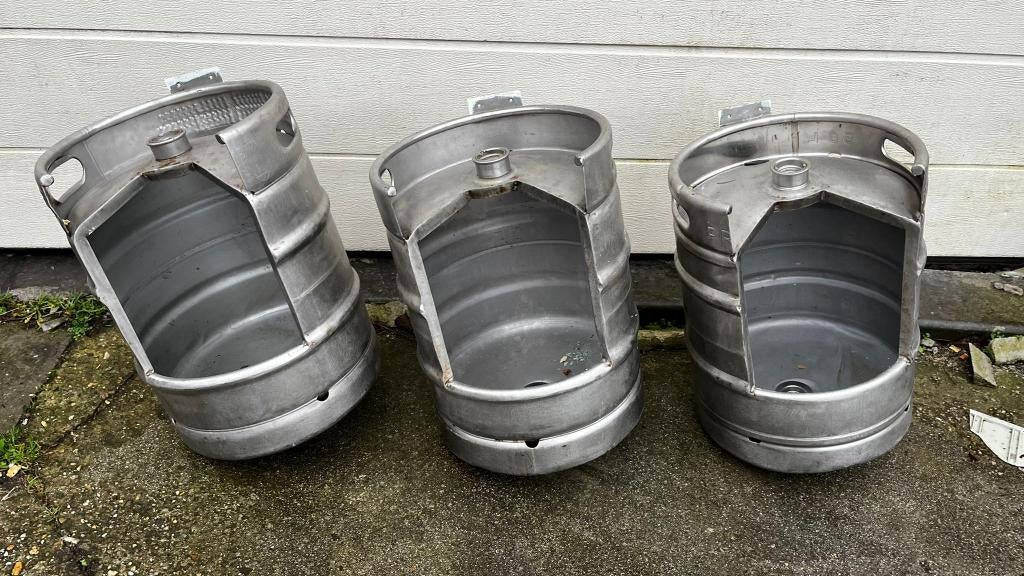 RVS urinoirs horeca uit bierfusten set van 3, Enlèvement, Utilisé, Inox, Toilettes