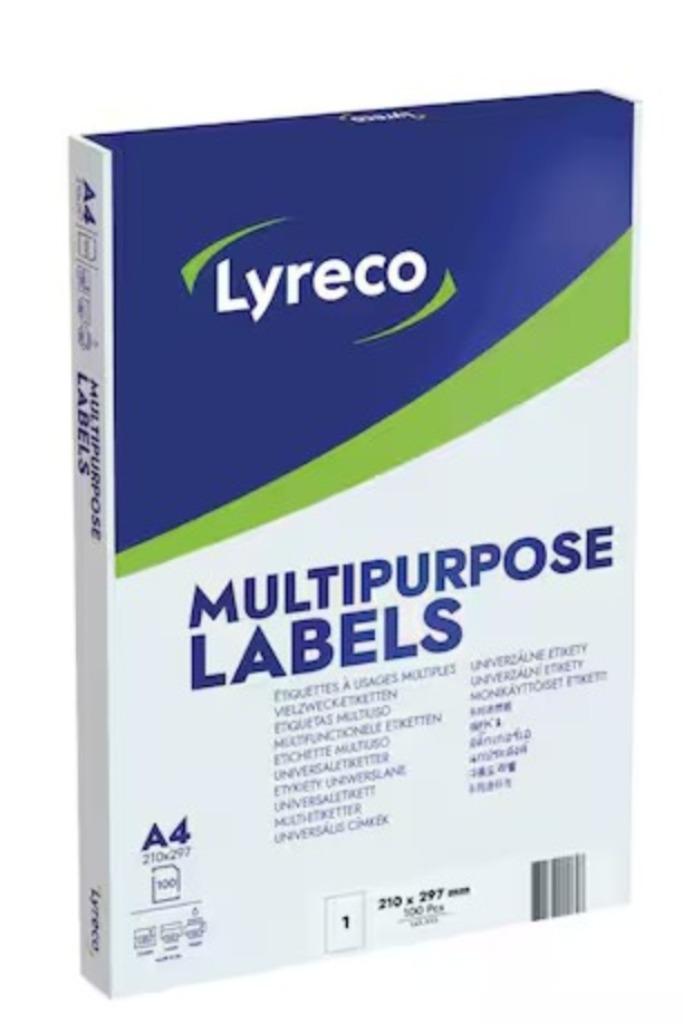 Étiquettes autocollantes Lyreco A4 type 143.333, Divers, Fournitures scolaires, Neuf, Enlèvement