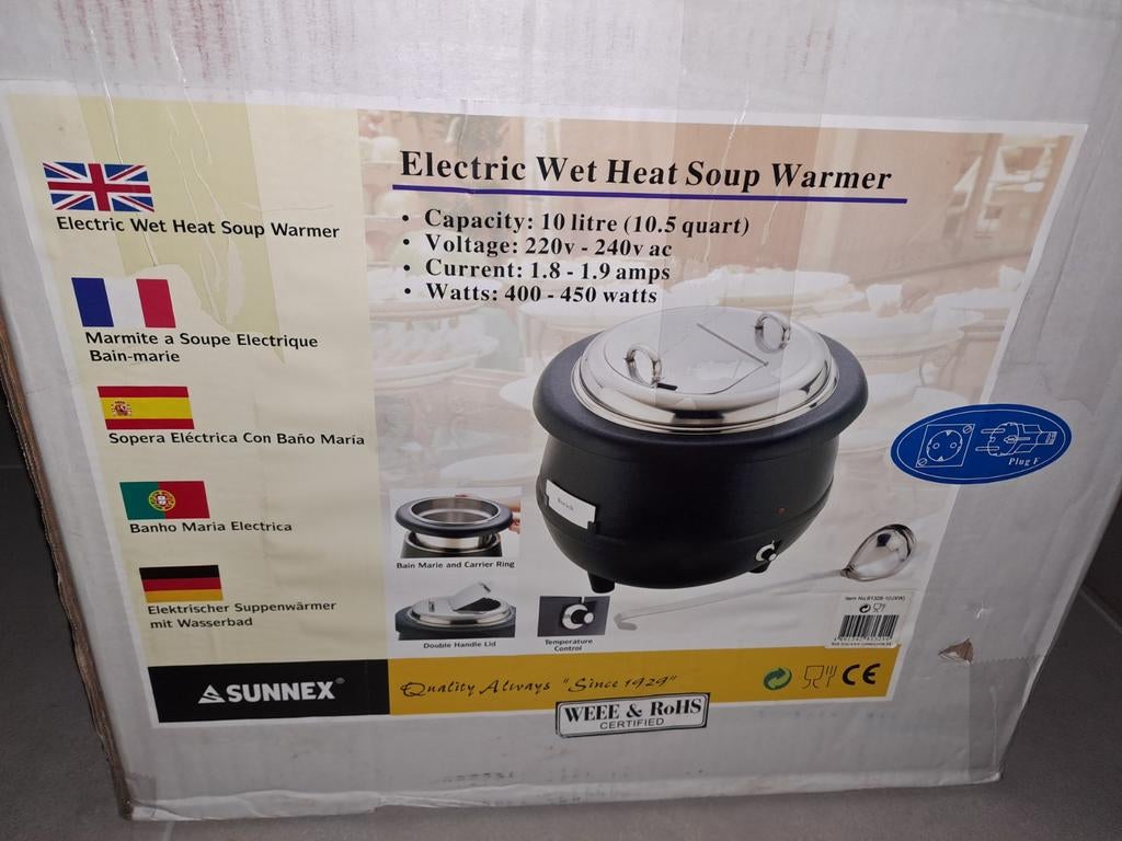 Bouilloire à soupe 10 l avec couvercle, jamais utilisée, Enlèvement