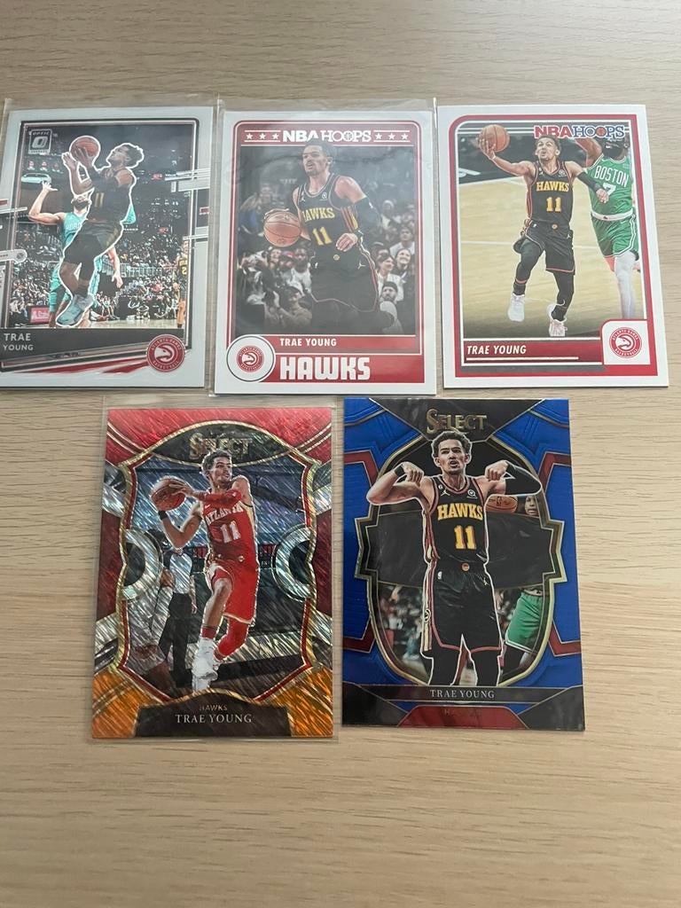 5 cartes de panier Trae Young, Enlèvement ou Envoi, Neuf, Plusieurs images