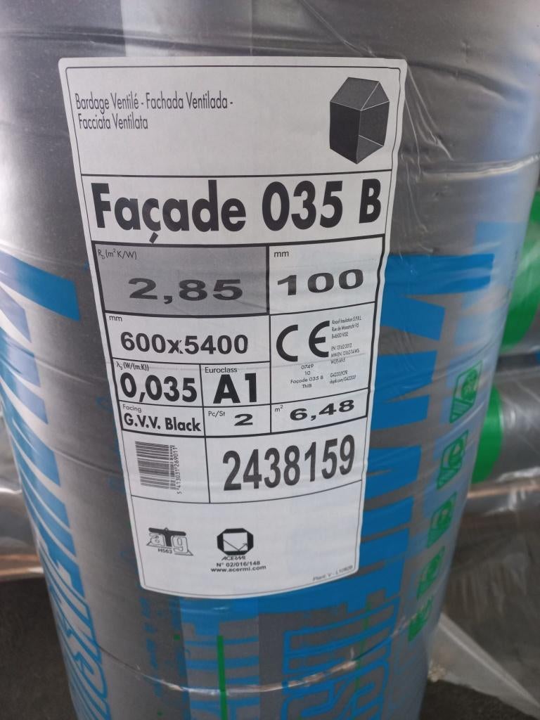 Façade Ursa 100 mm, 600 mm x 5400 mm, Bricolage & Construction, Isolation & Étanchéité, 15 m² ou plus, Laine de verre, 8 à 12 cm