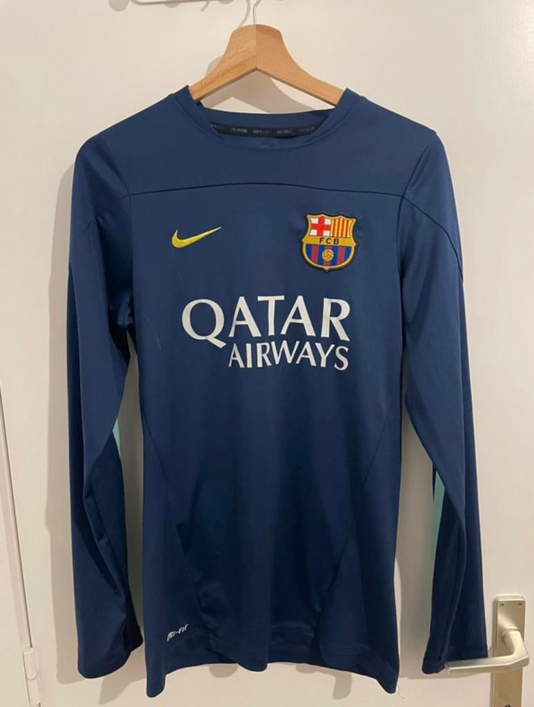 FC Barcelona Nike trainingsshirt met lange mouwen, Maat S, Ophalen of Verzenden, Gebruikt, Shirt