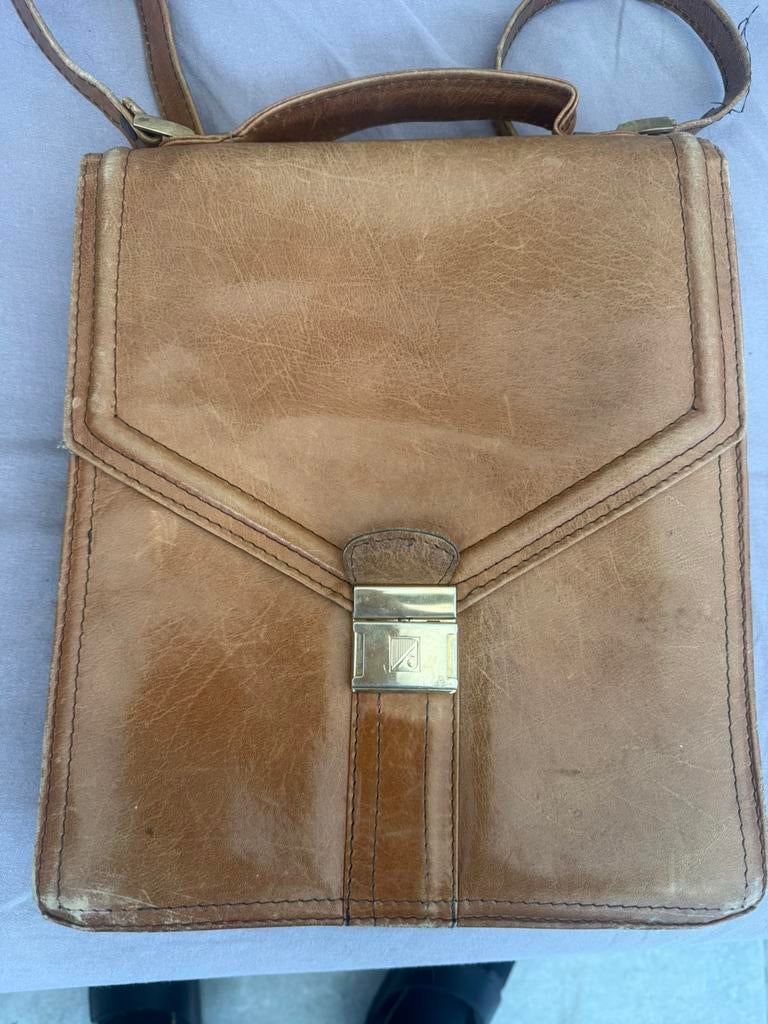 Vintage lederen tas, Ophalen of Verzenden, Zo goed als nieuw