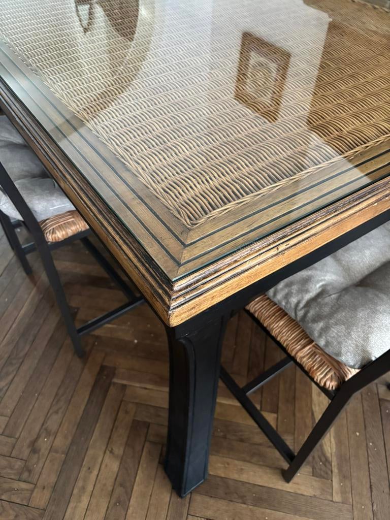 Table à manger vitrée, Maison & Meubles, Enlèvement, Comme neuf