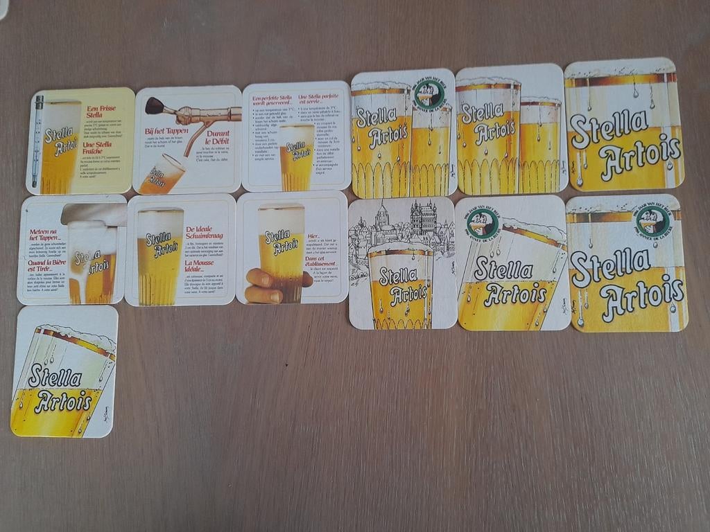13 bierviltjes Stella artois  pint bier, Verzamelen, Ophalen of Verzenden, Stella Artois